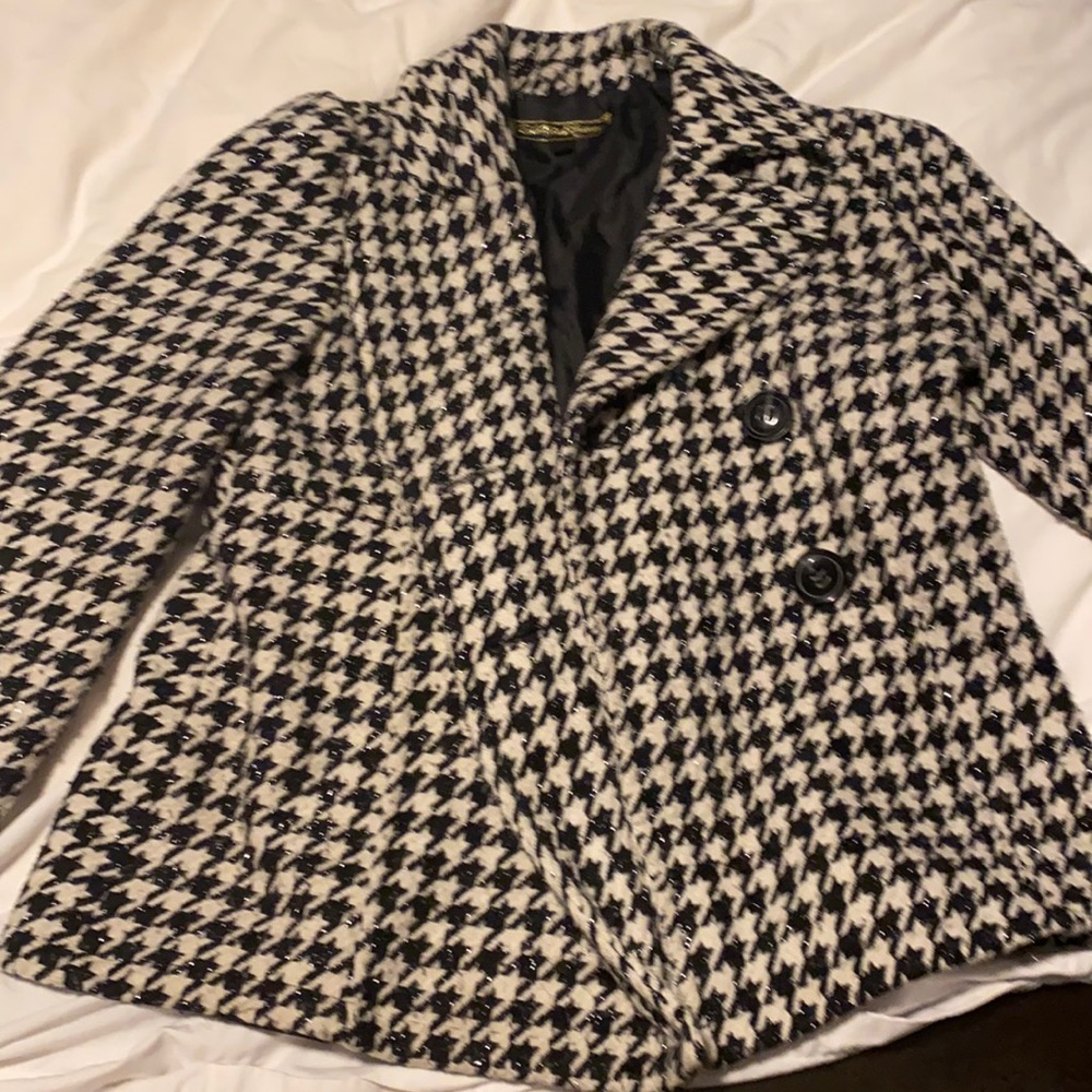 South Pole tweed style black and white coat